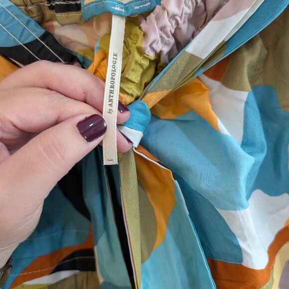 Anthropologie Y2K Style Flounce Cotton Skirt Size XS with Tie Waist - Picture 2 of 5